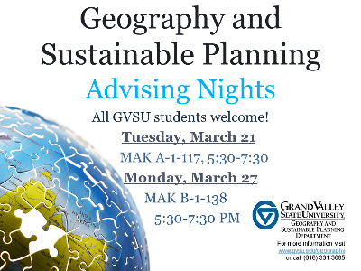 Geography and Sustainable Planning Advising Night